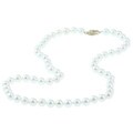 DaVonna 14k Gold White Cultured Akoya Pearl Necklace (6.5-7 mm)