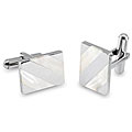 Stainless Steel Men's Mother of Pearl Cuff Links