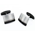 Stainless Steel Men's Black Stripe Cuff Links