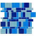 SomerTile 12x12-in Reflections Magic Celeste Glass Mosaic Tile (Pack of 10)