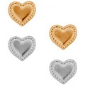 14k White Gold Heart Stud Earrings