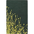 Hand-tufted Green New Zealand Wool Mandara Rug (5' x 7'6)