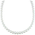 14k Gold White South Sea Pearl/ Diamond Necklace (9-10 mm)