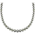 14k Gold Black Tahitian Pearl/ Diamond Necklace (9.5-12.5 mm)