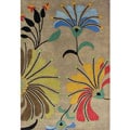 Eastern Colors Brown Hand-tufted Wool Rug (4' x 6')