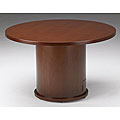 Mayline Mira Wood Veneer Round Conference Table with Drum Base