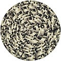 Handmade Soho Mosaic Black New Zealand Wool Rug (6' Round)