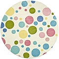 Handmade Soho Bubblegum Ivory/ Multi N. Z. Wool Rug (6' Round)