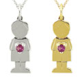 10k Gold 'Little Boy' Rhodolite Designer Necklace
