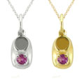10k Gold June Birthstone Rhodolite 'Baby Booty' Designer Necklace