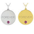 10k Gold June Birthstone Rhodolite 'FOREVER' Designer Necklace