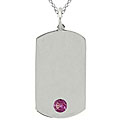 10k Gold June Birthstone Rhodolite Tag Necklace