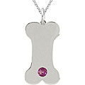 10k Gold June Birthstone Rhodolite Dog Bone Necklace