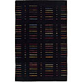 Handcrafted Spectrum Black Wool Rug (3'6 x 5'6)