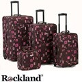 Rockland Deluxe Chocolate 4-piece Expandable Luggage Set