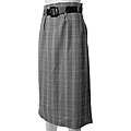Adi Designs Junior's Black/ White High-waist Belted Skirt