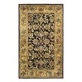 Handmade Classic Black/ Gold Wool Rug (3' x 5')