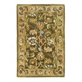 Handmade Classic Olive/ Beige Wool Rug (2' x 3')