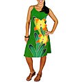 Hand-painted Orchid Green Sundress (Indonesia)