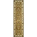 Handmade Heritage Tabriz Mocha/ Ivory Wool Runner (2'3 x 12')