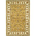 Handmade Heritage Tabriz Mocha/ Ivory Wool Rug (4' x 6')