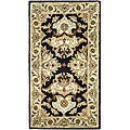 Handmade Heritage Traditions Black/ Ivory Wool Rug (3' x 5')