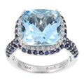 Encore by Le Vian 14k Gold Blue Topaz/ Sapphire/ 1/3ct TDW Diamond Ring (Size 7)
