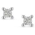 Miadora Sterling Silver 1/6ct TDW Diamond Solitaire Stud Earrings