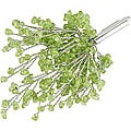 Silvertone Peridot Chip Brooch