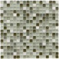 SomerTile 12x12-in Reflections Mini 5/8-in Emerald Isle Glass/Stone Mosaic Tile (Pack of 10)