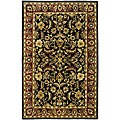 Handmade Heritage Heirloom Black/ Red Wool Rug (5' x 8')