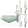 Kraus Alexandrite Clear Glass Sink/ Millennium Faucet