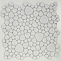SomerTile Flintstone White Gloss Porcelain Mosaic Tiles (Case of 10)