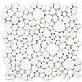 SomerTile 11x11-in Quarry White Gloss Porcelain Mosaic Tile (Pack of 10)