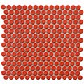 SomerTile 12.25x12-in Penny 3/4-in Vermilio Porcelain Mosaic Tile (Pack of 10)
