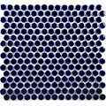SomerTile 12.25x12-in Penny 3/4-in Cobalt Blue Porcelain Mosaic Tile (Pack of 10)
