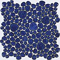SomerTile Flintstone Blue Cloud Porcelain Mosaic Tiles (Case of 10)