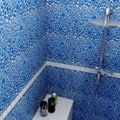 SomerTile 11x11-in Quarry Blue Cloud Porcelain Mosaic Tile (Pack of 10)