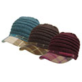 Adi Designs Women's Plaid Knit Brim Cabbie Cap