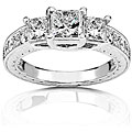 14k Gold 1 1/3ct TDW Princess 3-stone Diamond Ring (H-I, I1-I2)