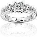 14k Gold 4/5ct TDW Princess-cut 3-stone Diamond Ring (H-I, I1-I2)