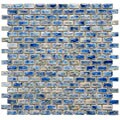 SomerTile 11.75x11.75-in Samoan Subway 0.5x1-in Neptune Blue Porcelain Tile (Pack of 10)
