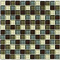 SomerTile 12x12-in Reflections Square 1-in Canopy Glass Mosaic Tile (Pack of 10)