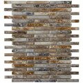 SomerTile 10.75x12.75-in Samoan Brick .5x3.5-in Noce Slate Porcelain Mosaic (Pack of 10)