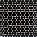 SomerTile 12.25x12-in Penny 3/4-in Black Porcelain Mosaic Tile (Pack of 10)