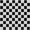 SomerTile 12x12-in Checker 1-in Black and White Porcelain Mosaic Tile (Pack of 10)