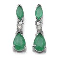 Gold 1.15ct TGW Emerald and Diamond Earrings