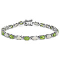 Sterling Silver Peridot and Opal Bracelet