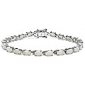 Sterling Silver Opal Ovals Bracelet