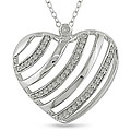 Silver 1/4ct TDW Diamond Heart Necklace (I-J, I3)